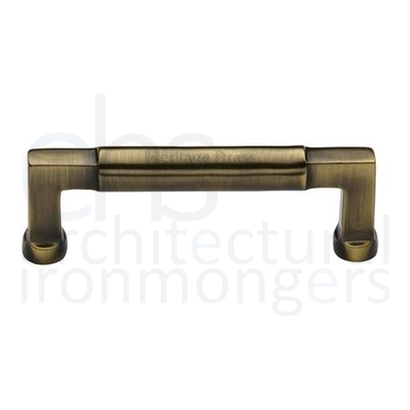 C0312 203-AT • 203 x 218 x 40mm • Antique Brass • Heritage Brass Bauhaus Cabinet Pull Handle